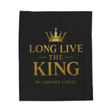 Luxurious Velveteen Plush Blanket - "Long Live The King" - Cozy Throw for Home, Gifts, Self-Care, Inspirational Decor, Warm Snuggles