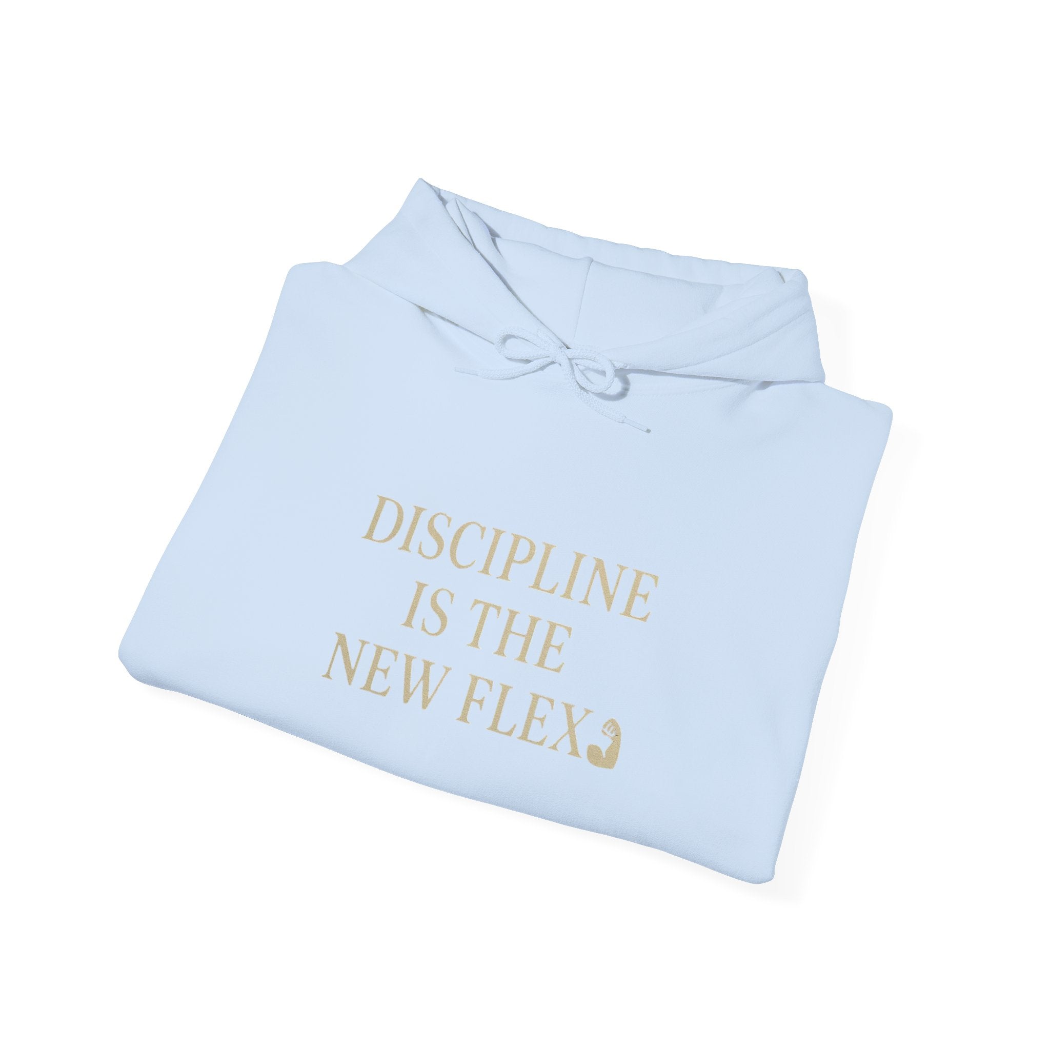 Discipline is the New Flex Hoodie, Motivational Sweatshirt, Unisex Pullover, Ideal for Fitness Lovers, Cozy Gift for Gym Enthusiasts