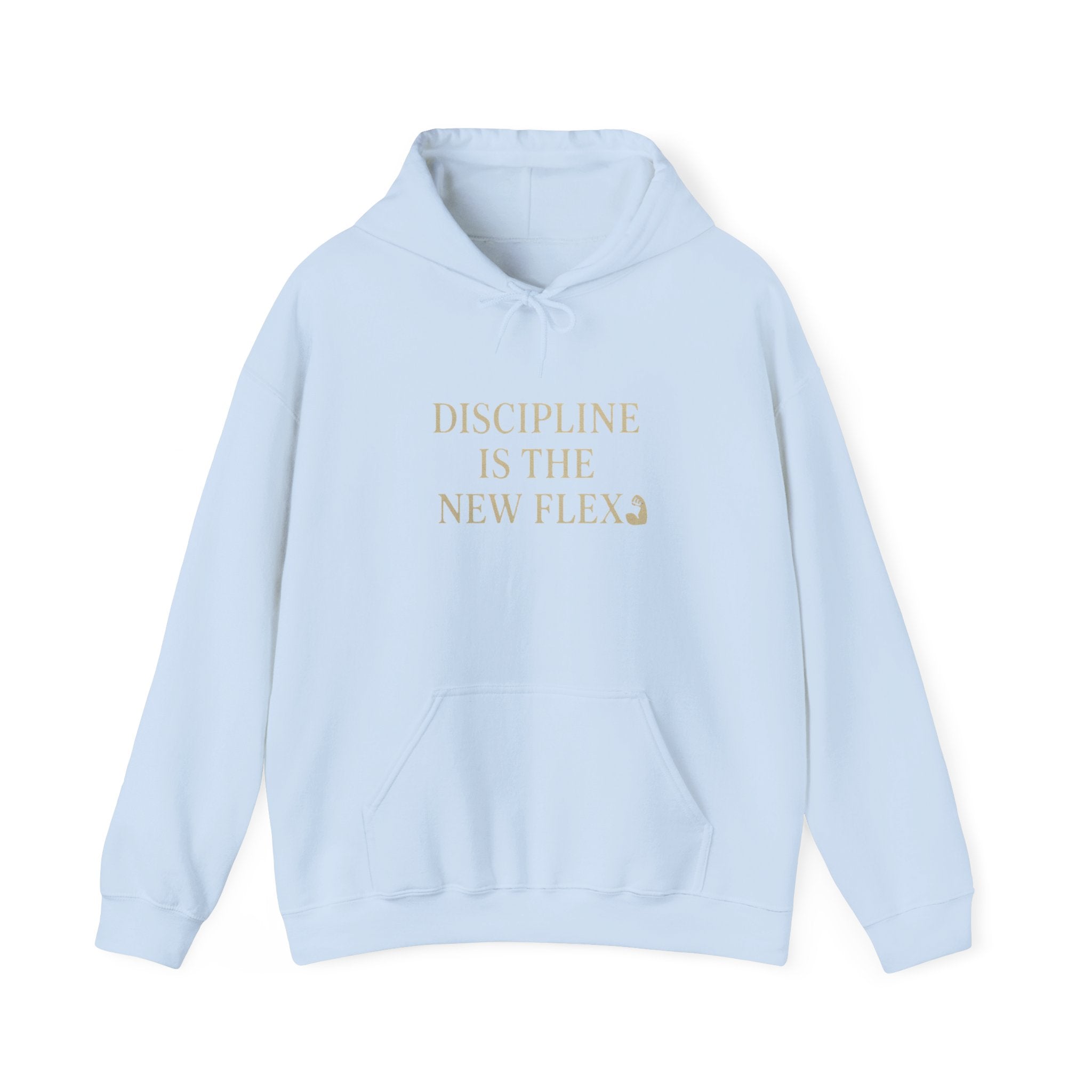 Discipline is the New Flex Hoodie, Motivational Sweatshirt, Unisex Pullover, Ideal for Fitness Lovers, Cozy Gift for Gym Enthusiasts