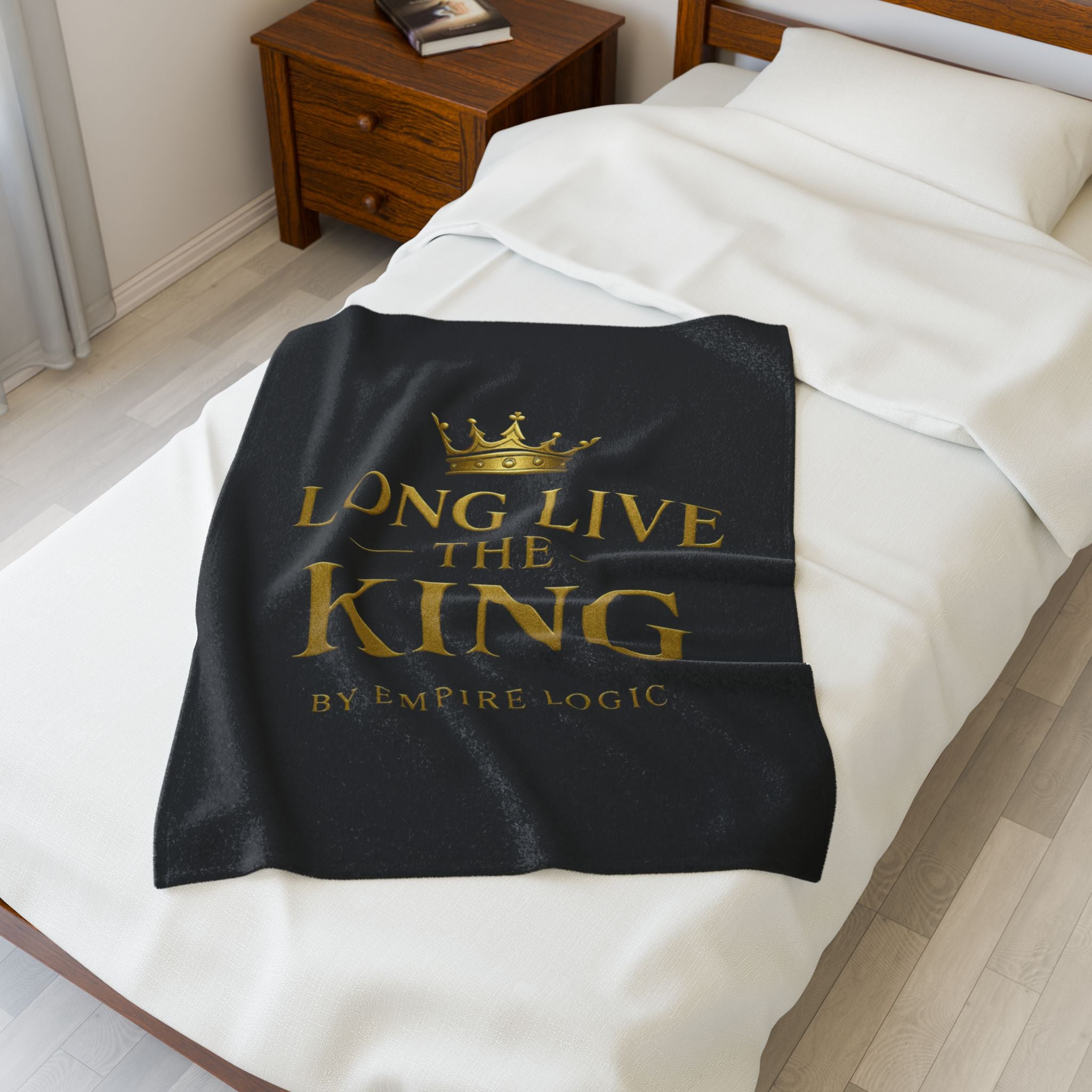 Luxurious Velveteen Plush Blanket - "Long Live The King" - Cozy Throw for Home, Gifts, Self-Care, Inspirational Decor, Warm Snuggles