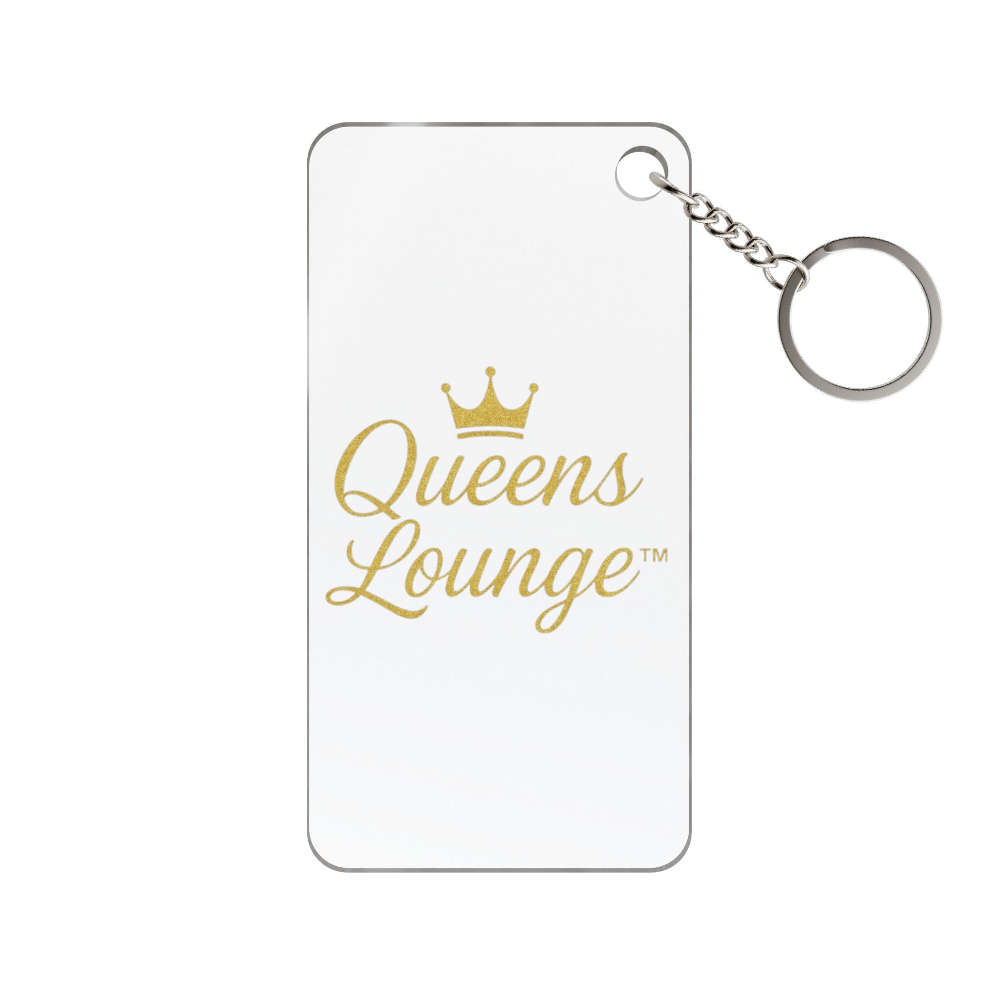 Queens Lounge Gold Script Keychain Charm