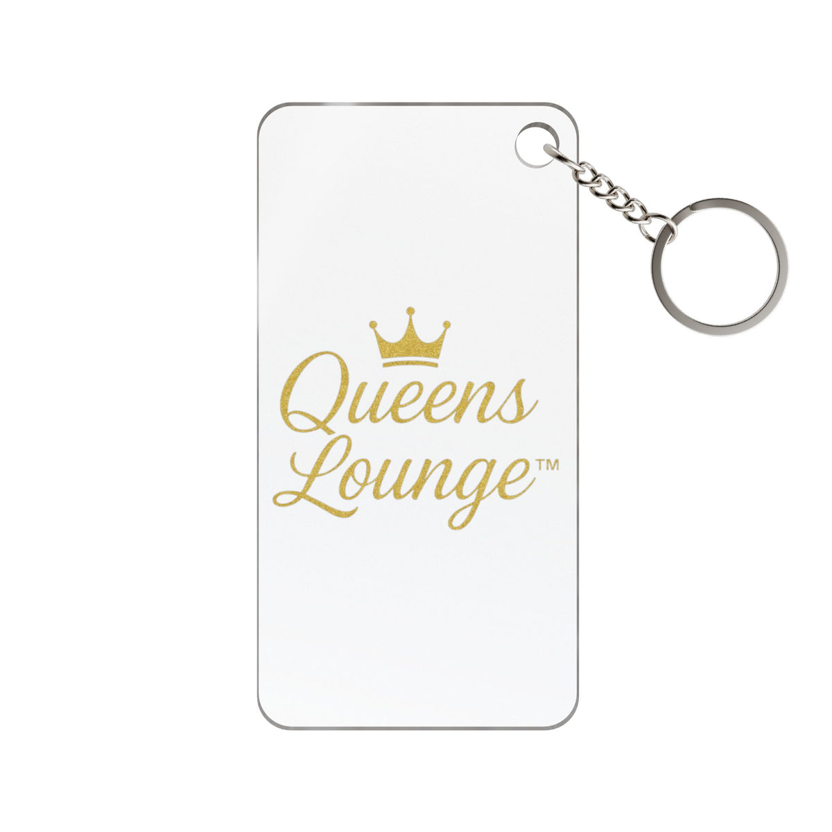 Queens Lounge Gold Script Keychain Charm