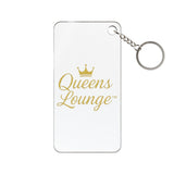 Queens Lounge Gold Script Keychain Charm