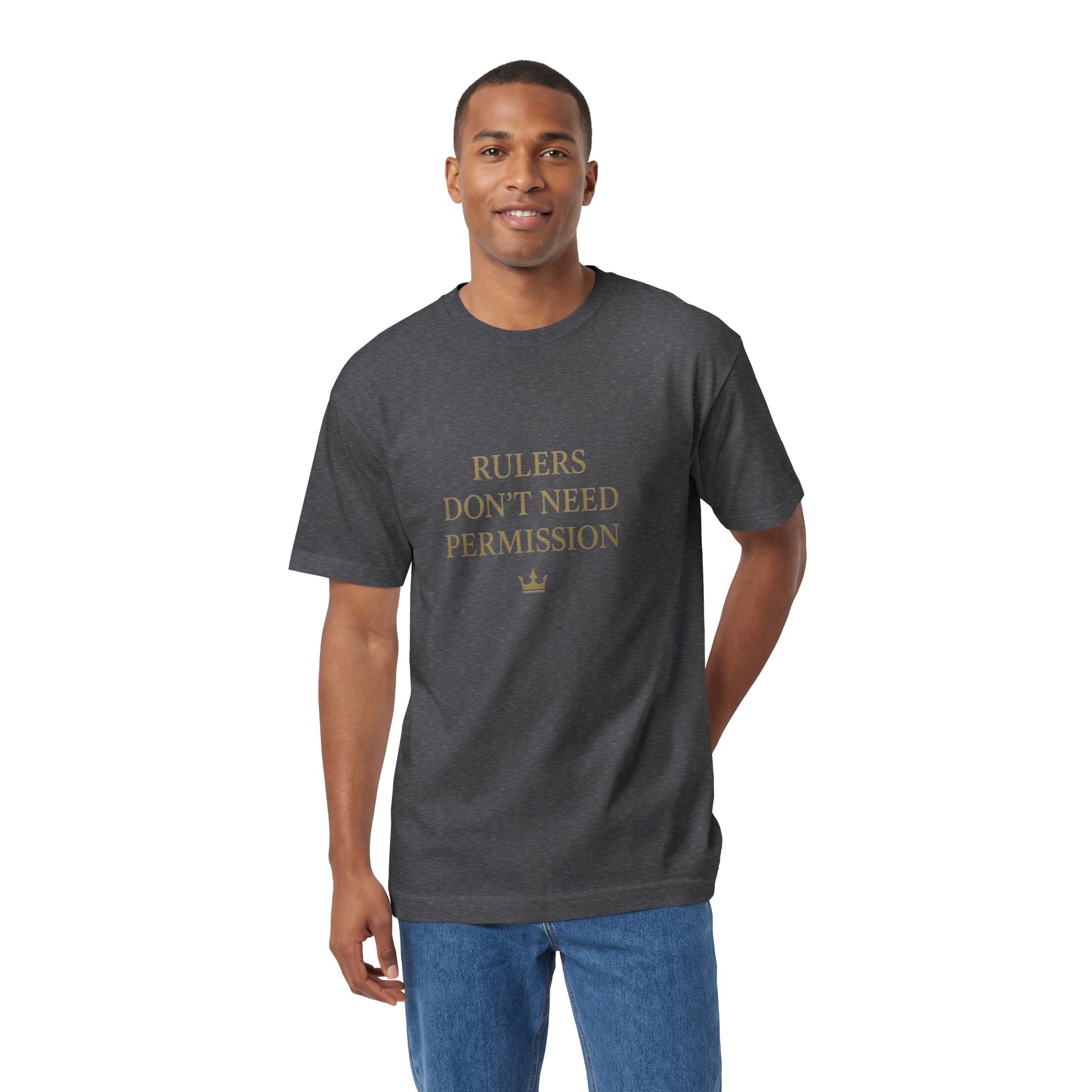 Empowering Statement Tee, Graphic Tee, Rulers Don't Need Permission Shirt, Unisex Casual Wear, Gift for Motivational Events, [...]