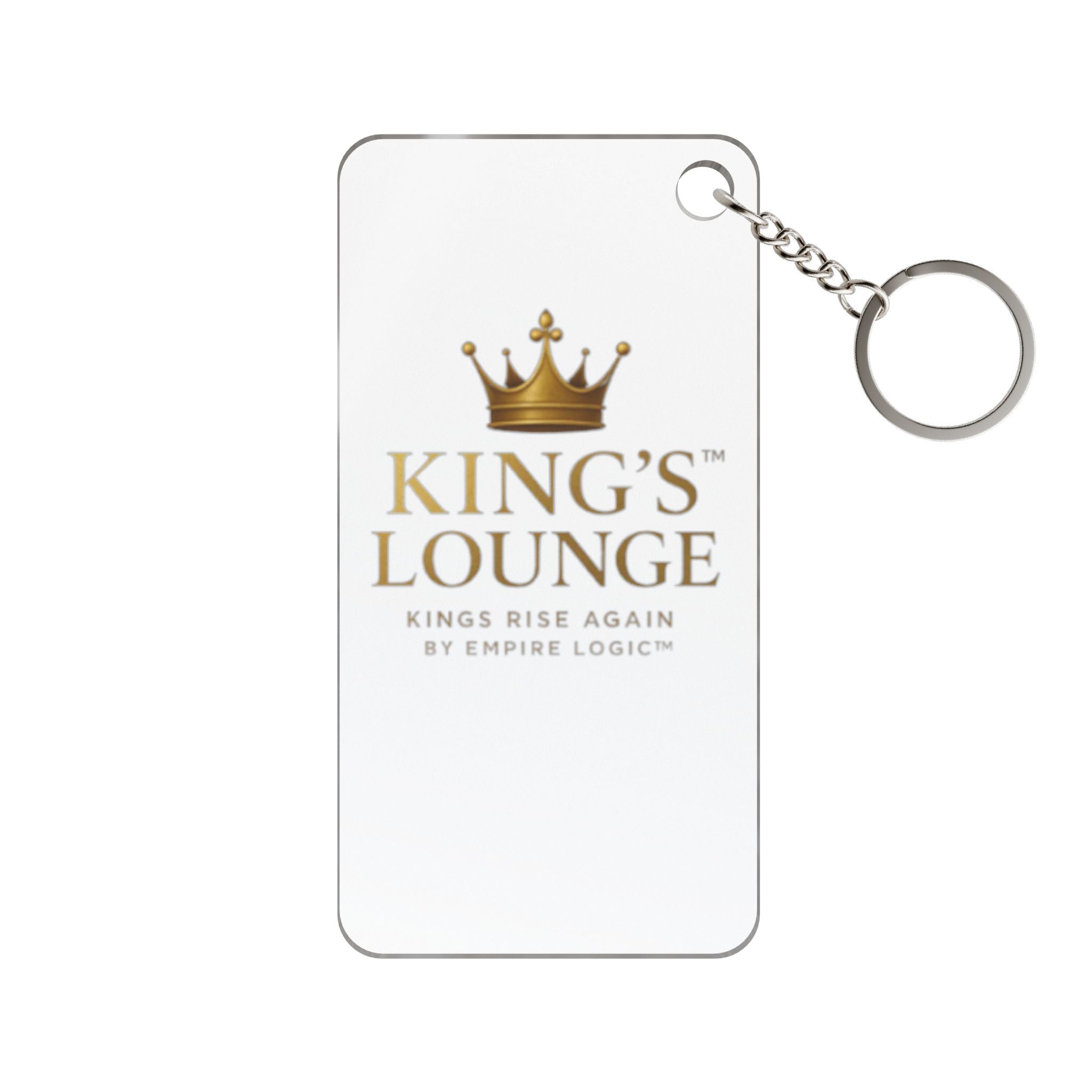 King's Lounge Keychain Charm — Gold Crown Printed Keyring