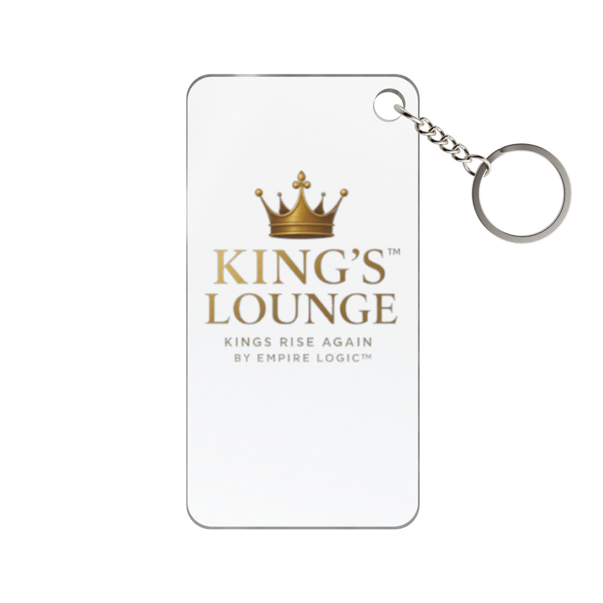 King's Lounge Keychain Charm — Gold Crown Printed Keyring