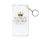 King's Lounge Keychain Charm — Gold Crown Printed Keyring