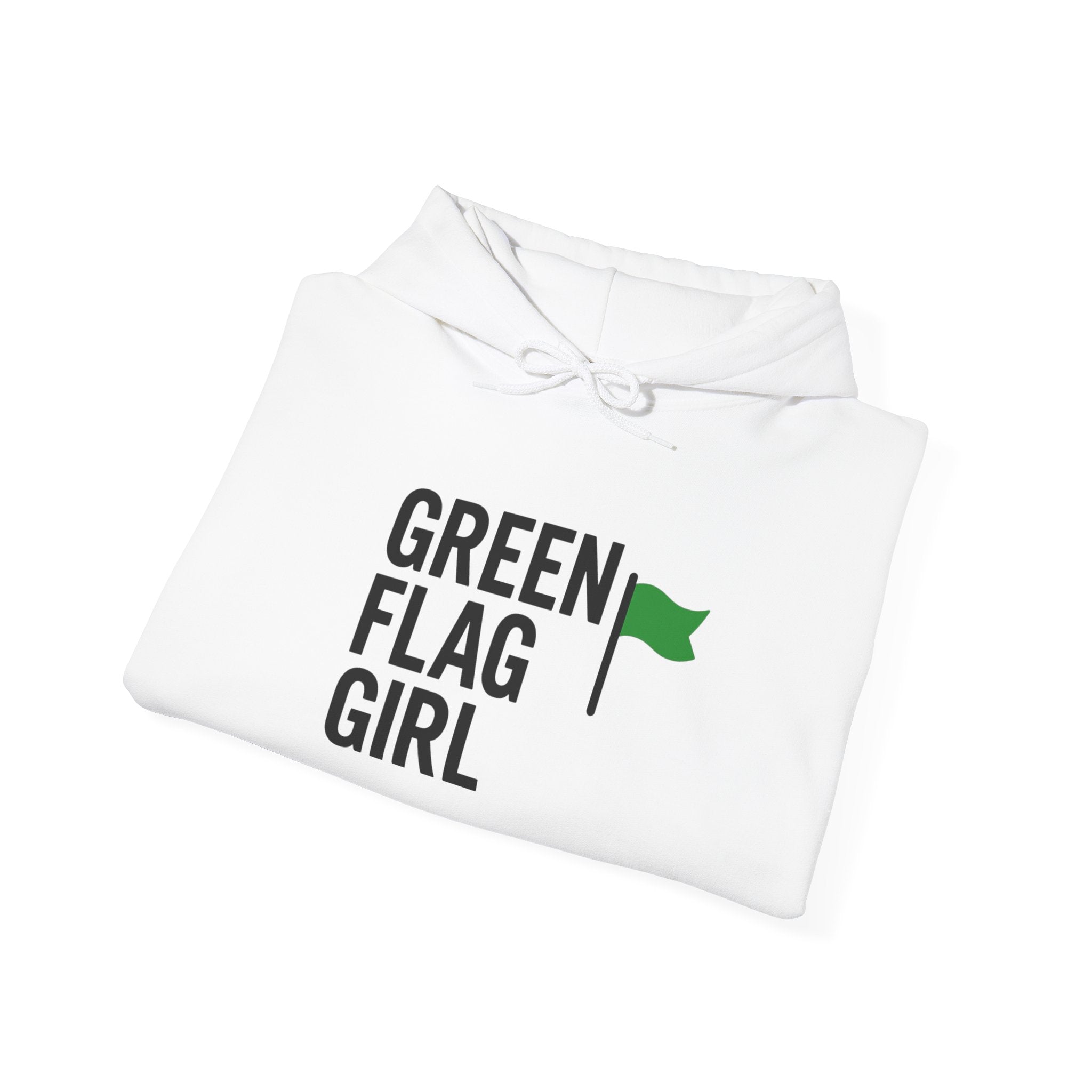 Green Flag Girl Hoodie, Unisex Heavy Blend Sweatshirt for Supportive Friends, Perfect Gift for Birthdays, Celebrations, or Everyday Wear