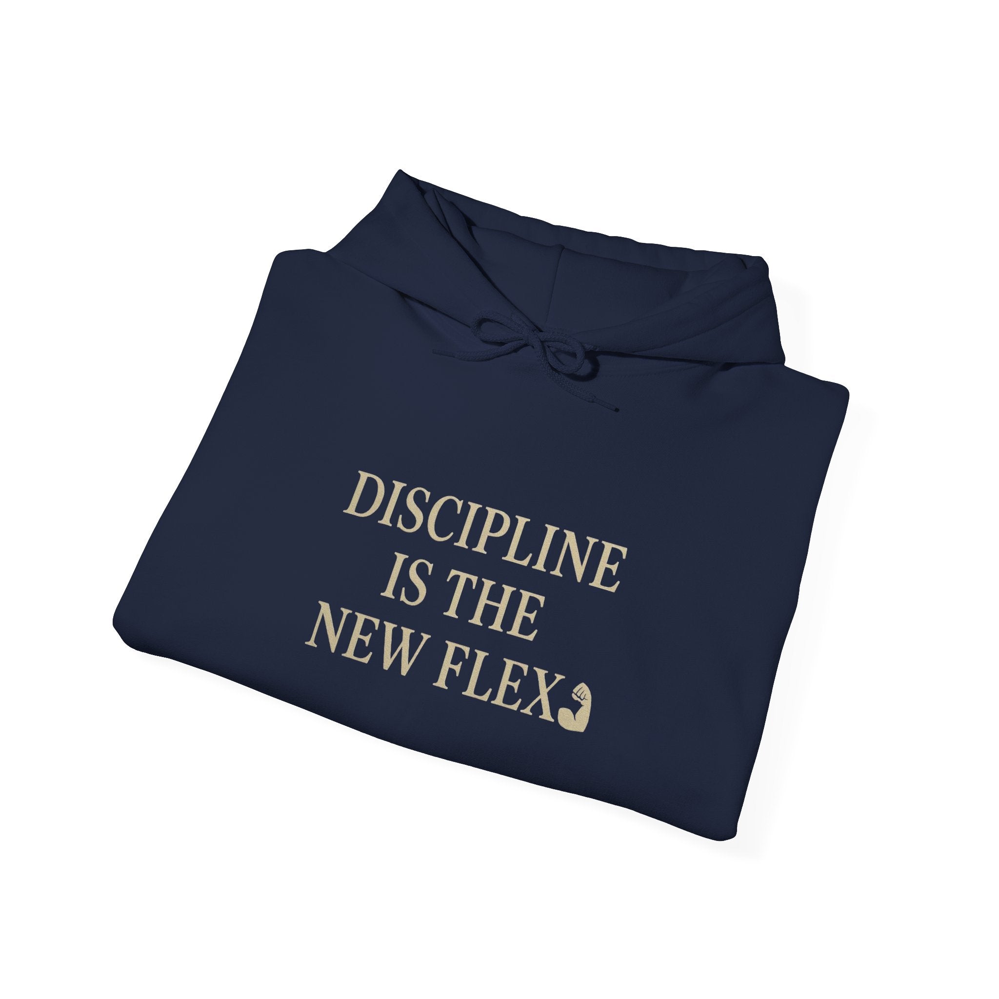 Discipline is the New Flex Hoodie, Motivational Sweatshirt, Unisex Pullover, Ideal for Fitness Lovers, Cozy Gift for Gym Enthusiasts
