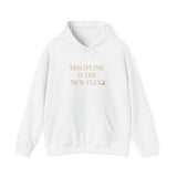 Discipline is the New Flex Hoodie, Motivational Sweatshirt, Unisex Pullover, Ideal for Fitness Lovers, Cozy Gift for Gym Enthusiasts