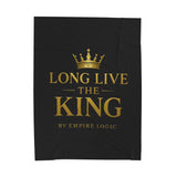 Luxurious Velveteen Plush Blanket - "Long Live The King" - Cozy Throw for Home, Gifts, Self-Care, Inspirational Decor, Warm Snuggles