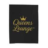 Luxurious Velveteen Plush Blanket - "Queens Lounge" - Cozy Throw for Home, Gifts, Self-Care, Inspirational Decor, Warm Snuggles