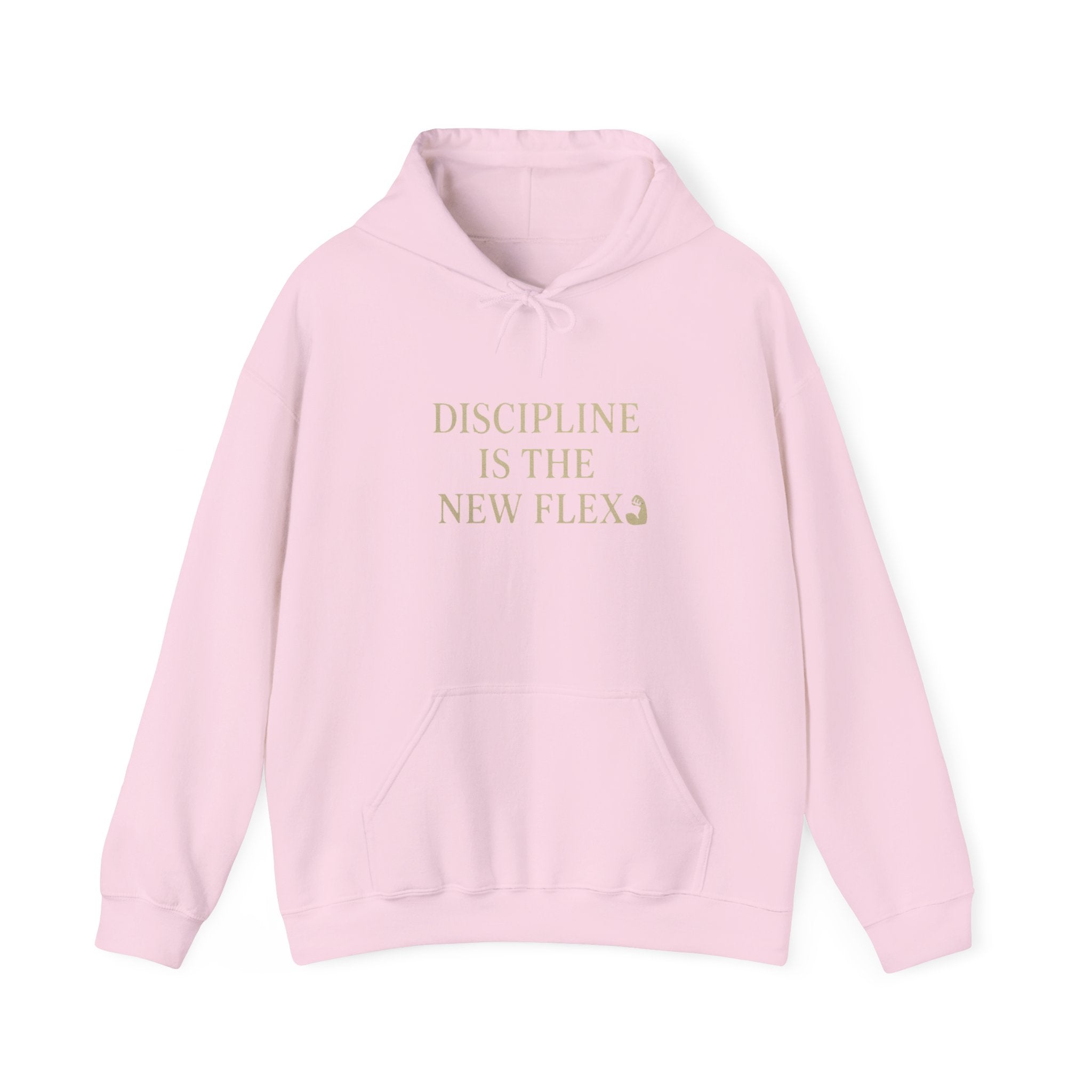 Discipline is the New Flex Hoodie, Motivational Sweatshirt, Unisex Pullover, Ideal for Fitness Lovers, Cozy Gift for Gym Enthusiasts