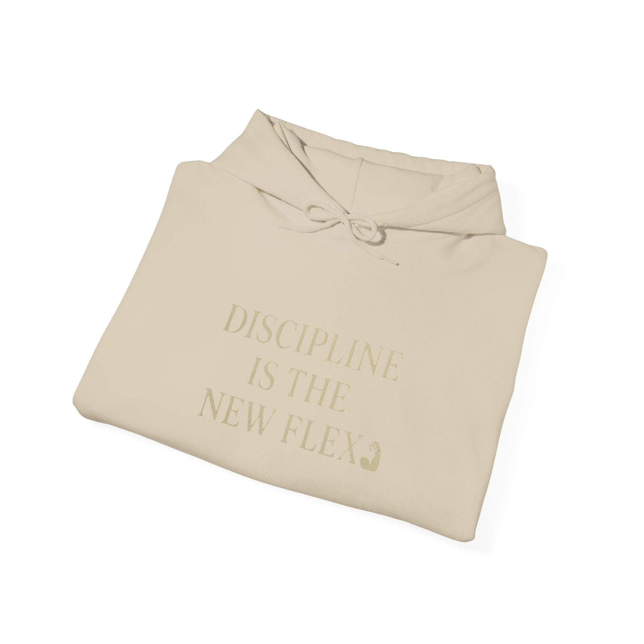 Discipline is the New Flex Hoodie, Motivational Sweatshirt, Unisex Pullover, Ideal for Fitness Lovers, Cozy Gift for Gym Enthusiasts