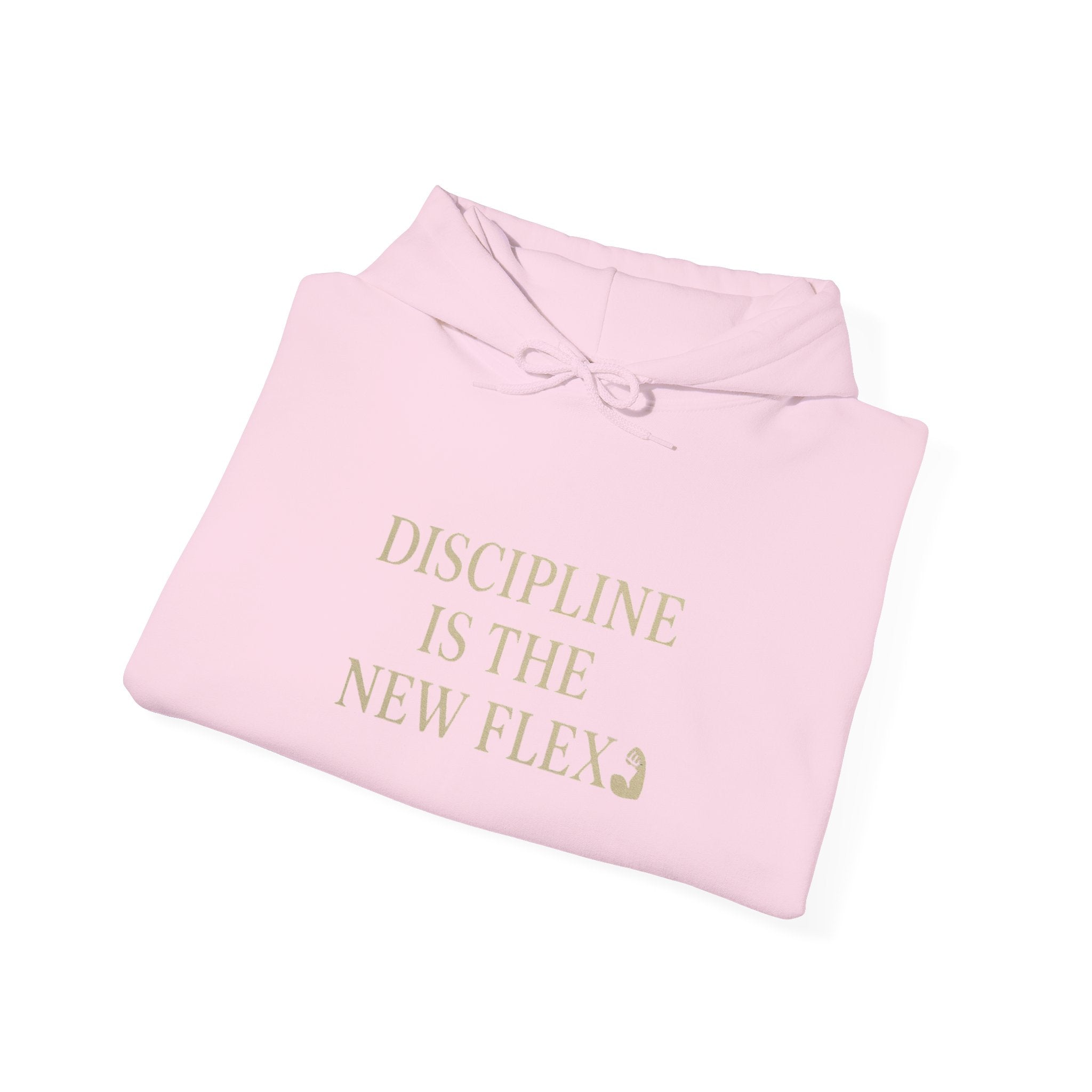 Discipline is the New Flex Hoodie, Motivational Sweatshirt, Unisex Pullover, Ideal for Fitness Lovers, Cozy Gift for Gym Enthusiasts
