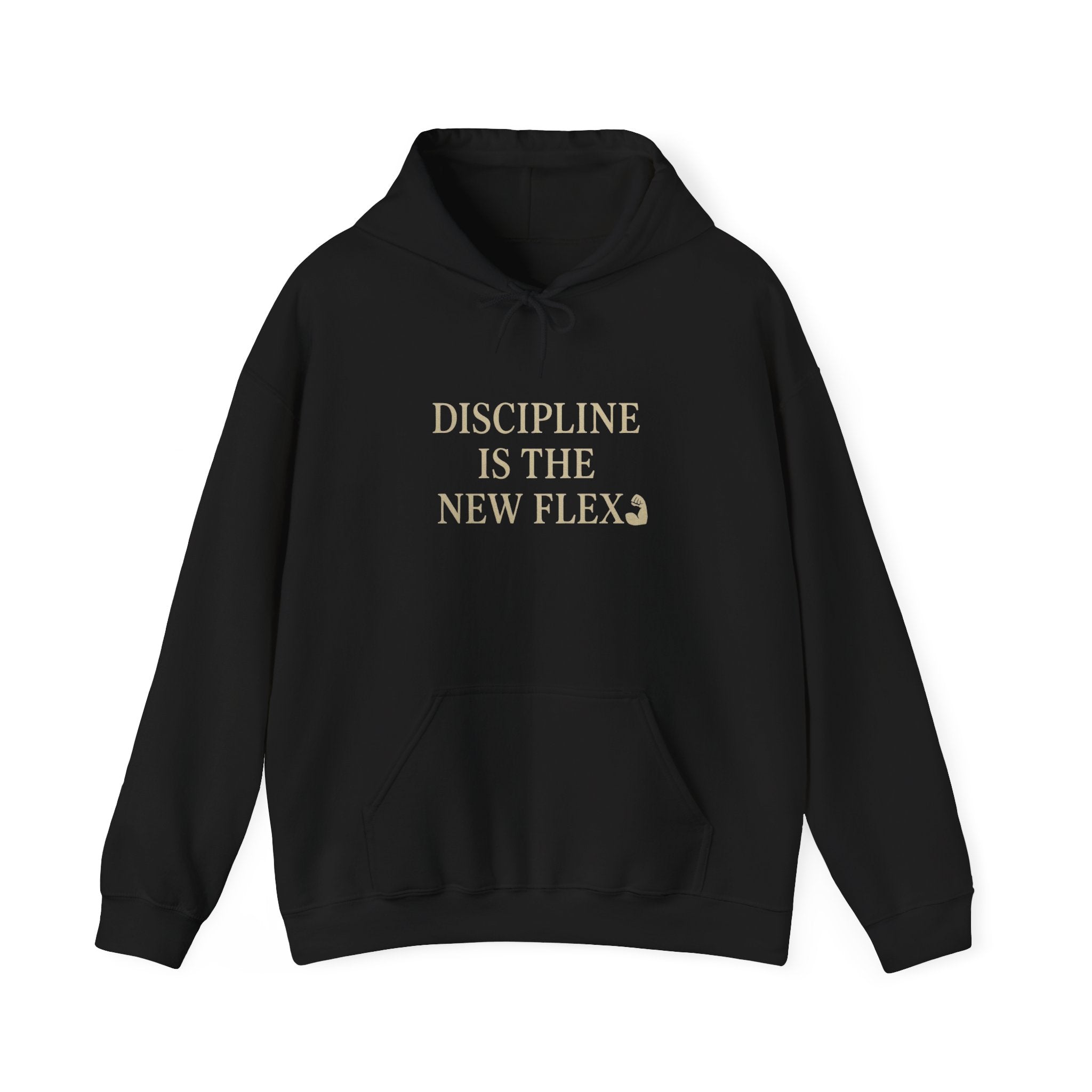 Discipline is the New Flex Hoodie, Motivational Sweatshirt, Unisex Pullover, Ideal for Fitness Lovers, Cozy Gift for Gym Enthusiasts