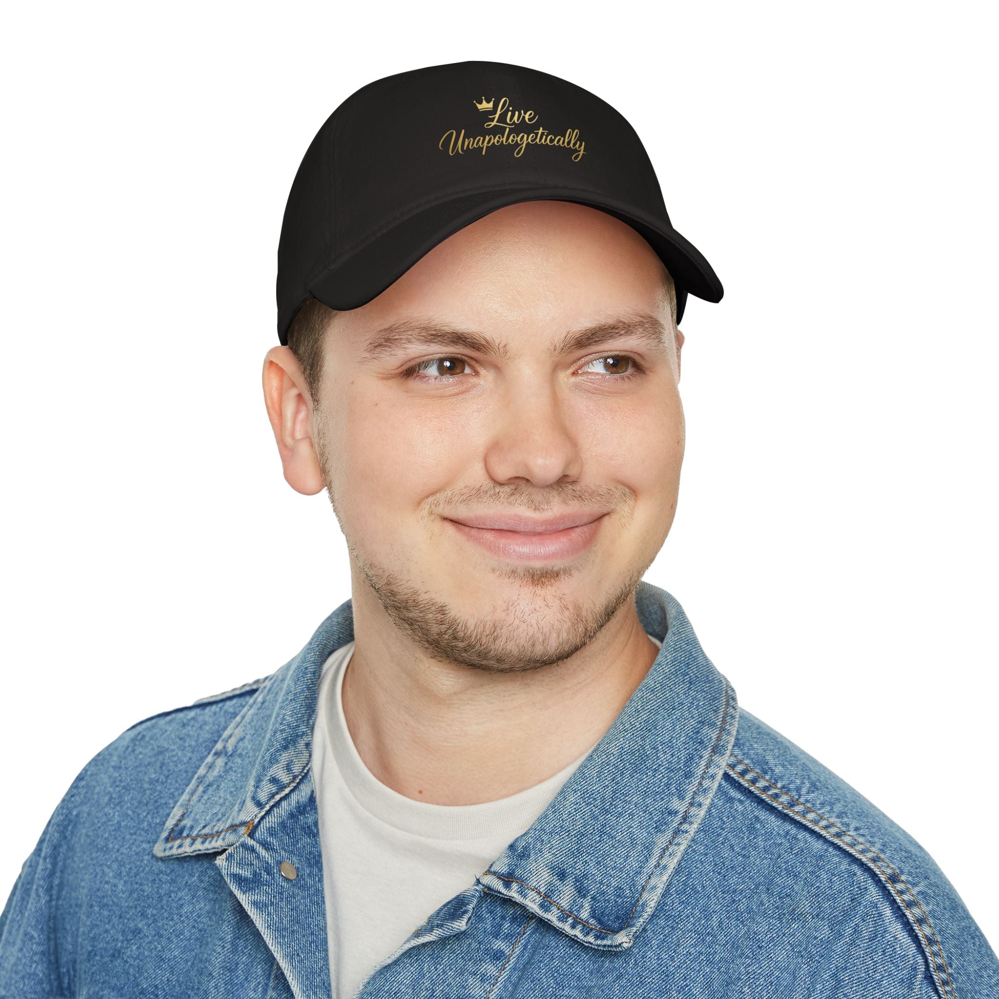 Live Unapologetically script crown Cap | Low Profile Baseball Cap
