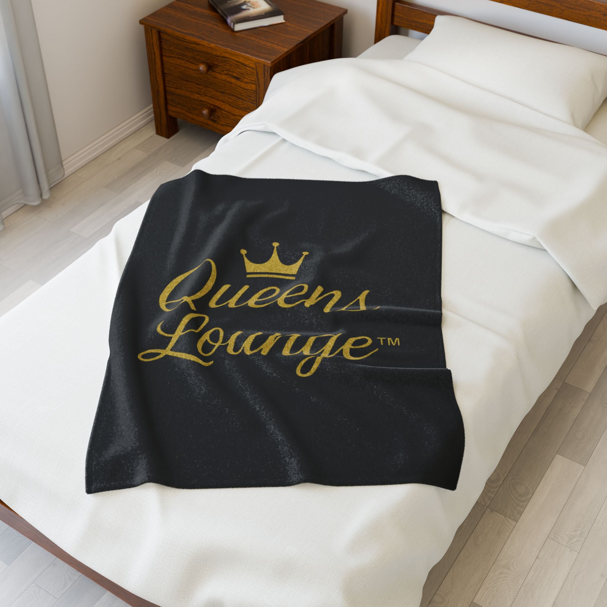 Luxurious Velveteen Plush Blanket - "Queens Lounge" - Cozy Throw for Home, Gifts, Self-Care, Inspirational Decor, Warm Snuggles