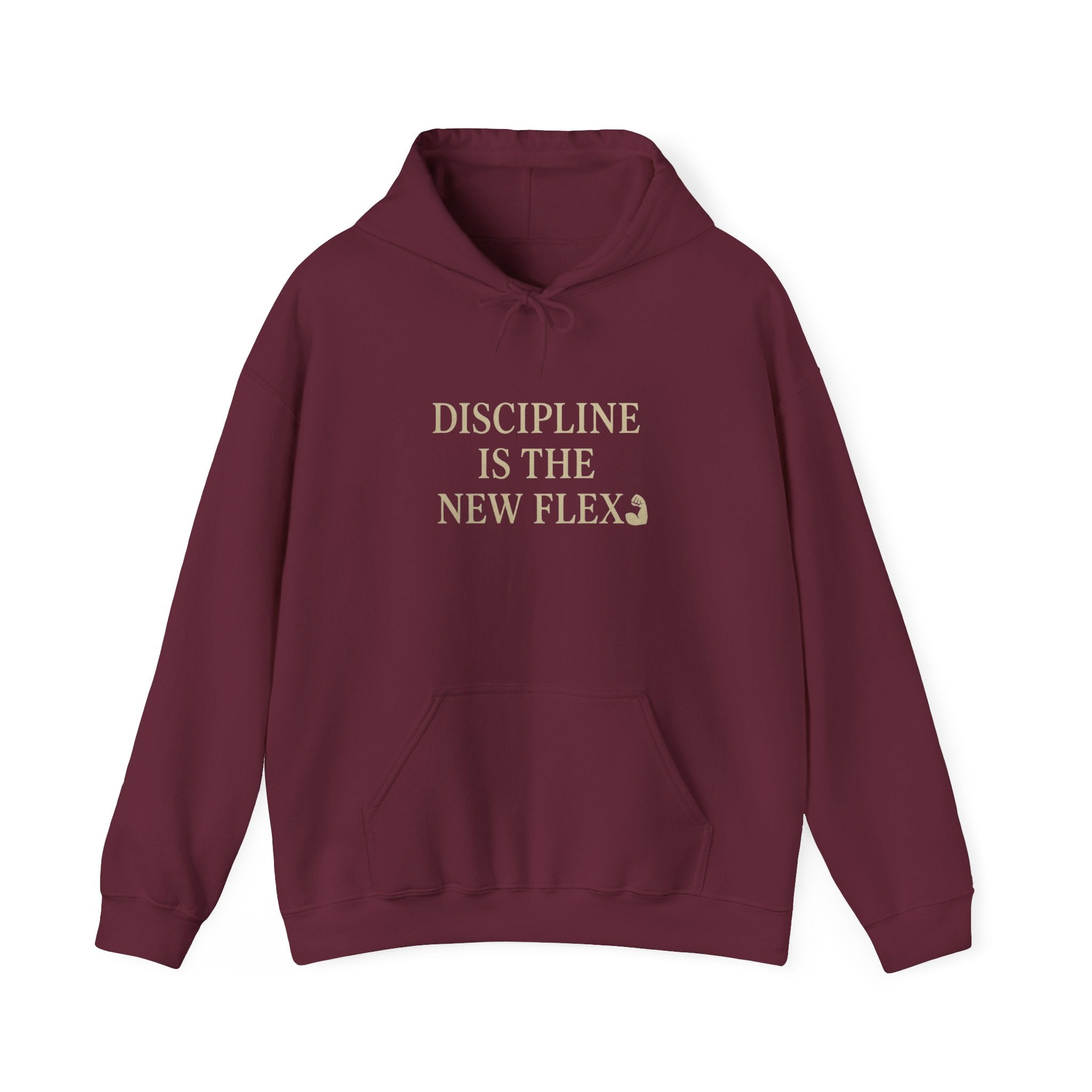 Discipline is the New Flex Hoodie, Motivational Sweatshirt, Unisex Pullover, Ideal for Fitness Lovers, Cozy Gift for Gym Enthusiasts