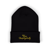 Embroidered 'Le Magnifique' Classic Cuffed Beanie — Cozy Chic Winter Hat