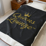 Luxurious Velveteen Plush Blanket - "Queens Lounge" - Cozy Throw for Home, Gifts, Self-Care, Inspirational Decor, Warm Snuggles