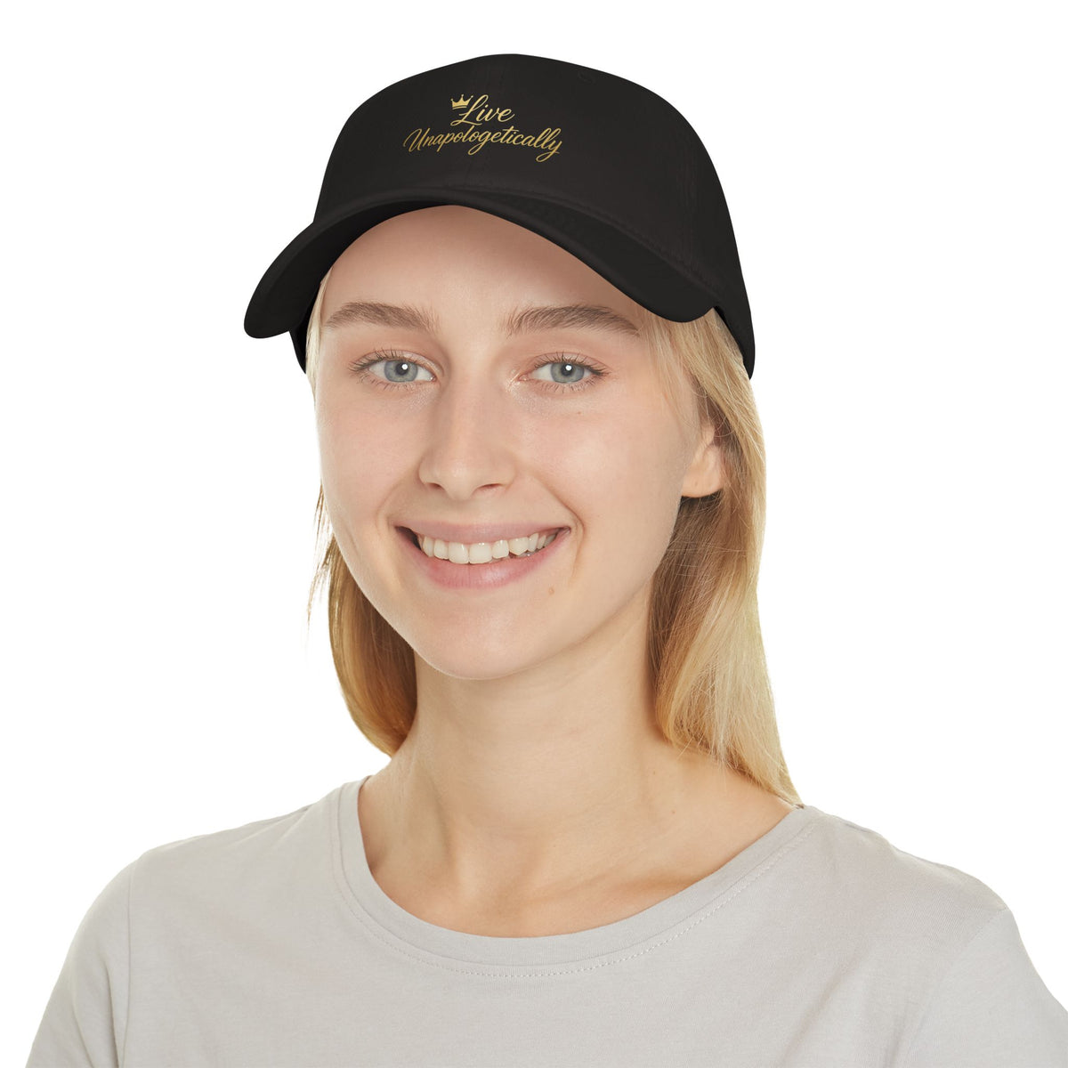 Live Unapologetically script crown Cap | Low Profile Baseball Cap
