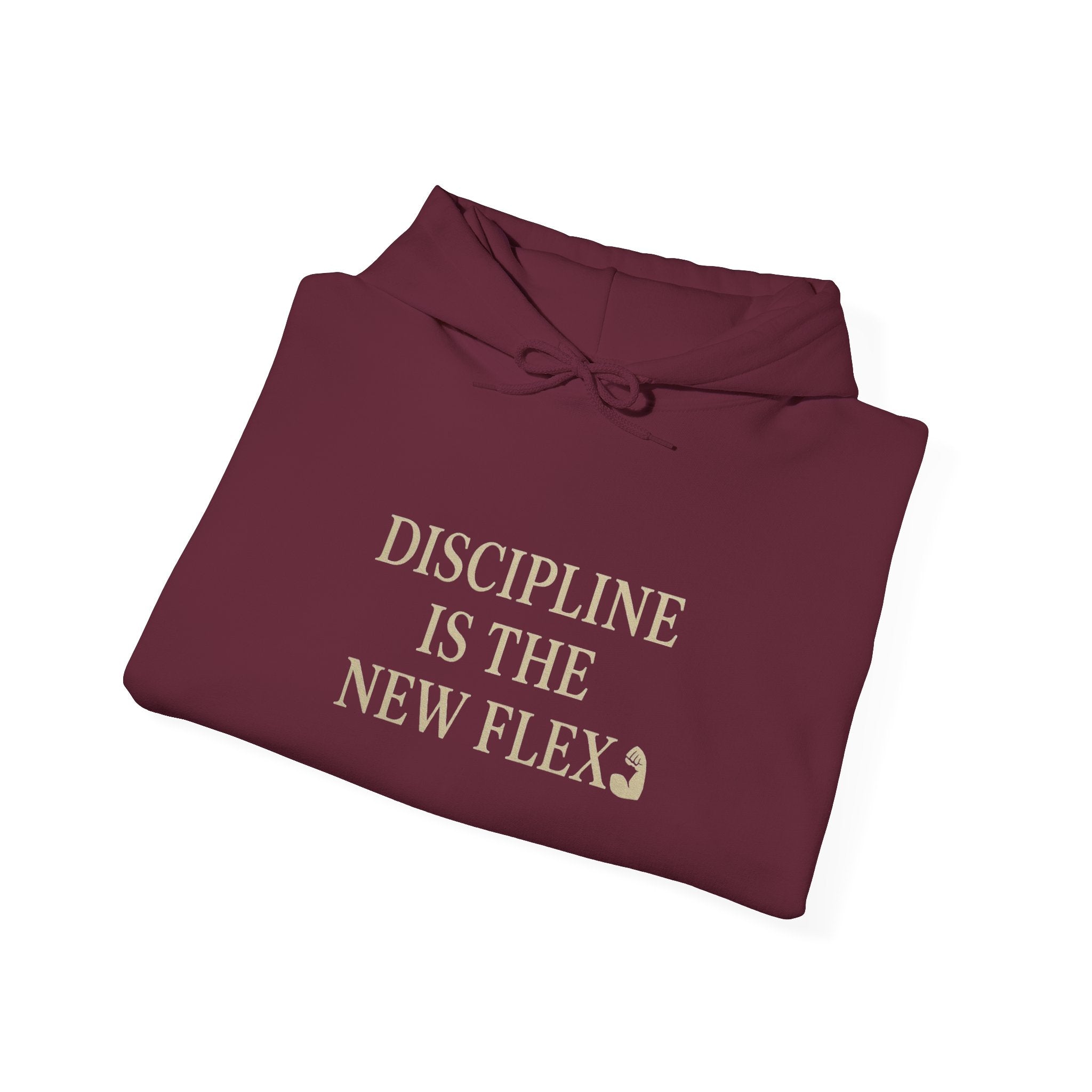 Discipline is the New Flex Hoodie, Motivational Sweatshirt, Unisex Pullover, Ideal for Fitness Lovers, Cozy Gift for Gym Enthusiasts