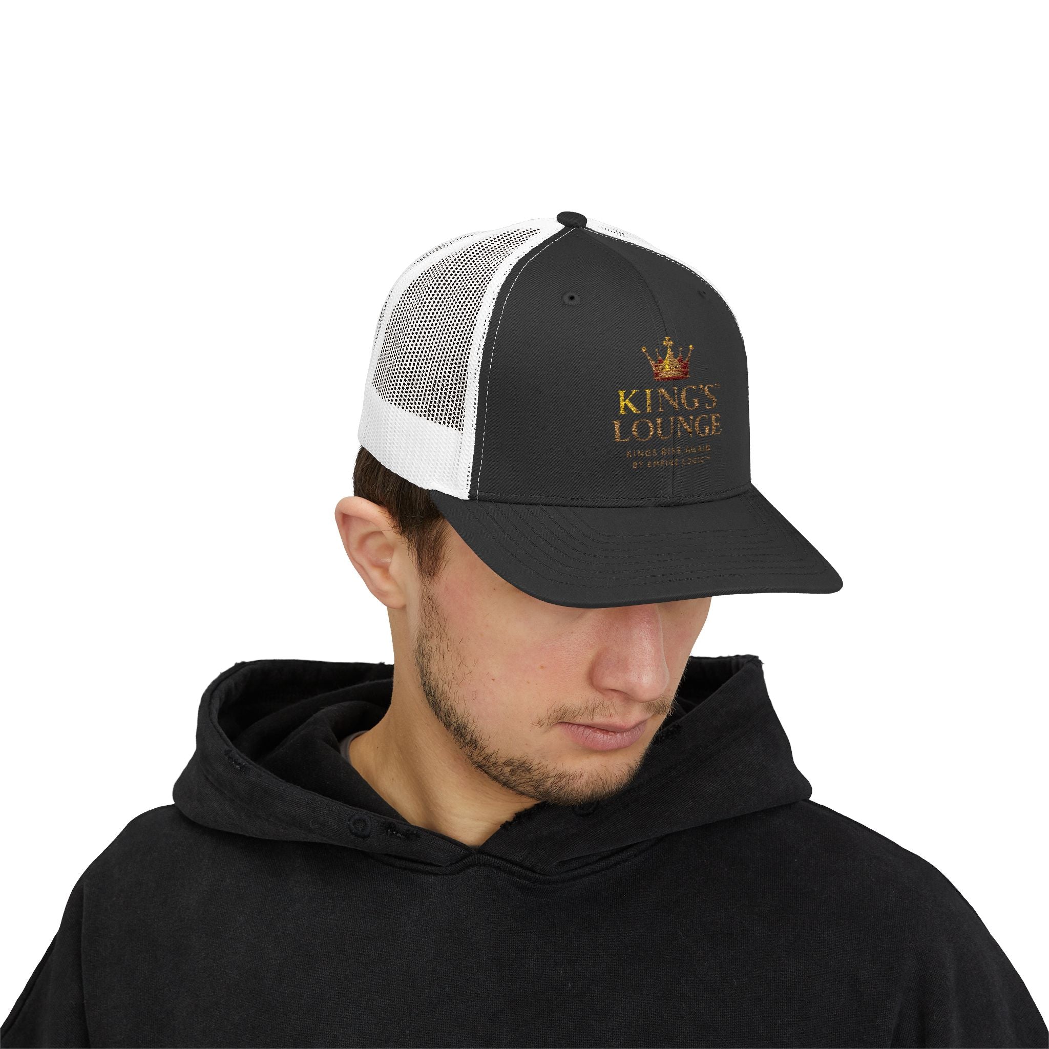 Embroidered Crown Logo Snapback Trucker Cap