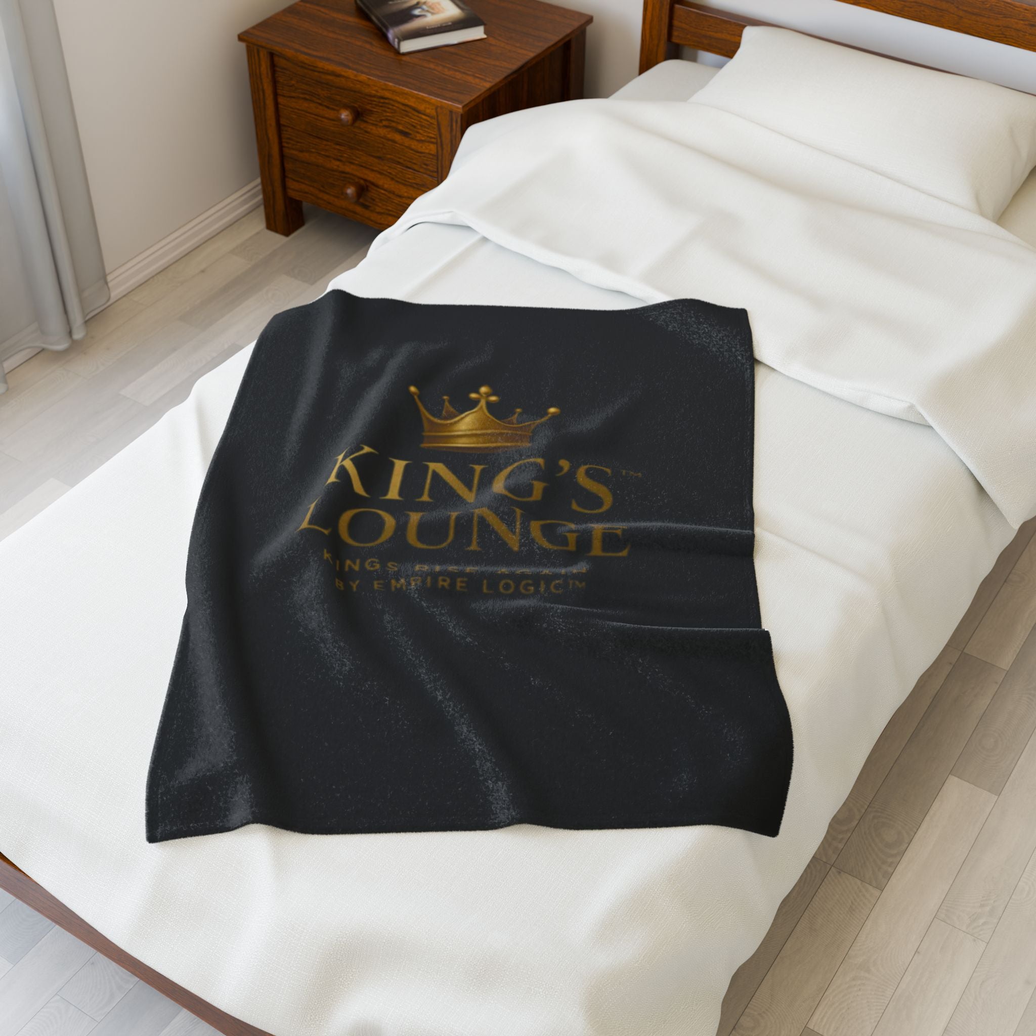 Luxurious Velveteen Plush Blanket - "King's Lounge" - Cozy Throw for Home, Gifts, Self-Care, Inspirational Decor, Warm Snuggles