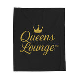 Luxurious Velveteen Plush Blanket - "Queens Lounge" - Cozy Throw for Home, Gifts, Self-Care, Inspirational Decor, Warm Snuggles