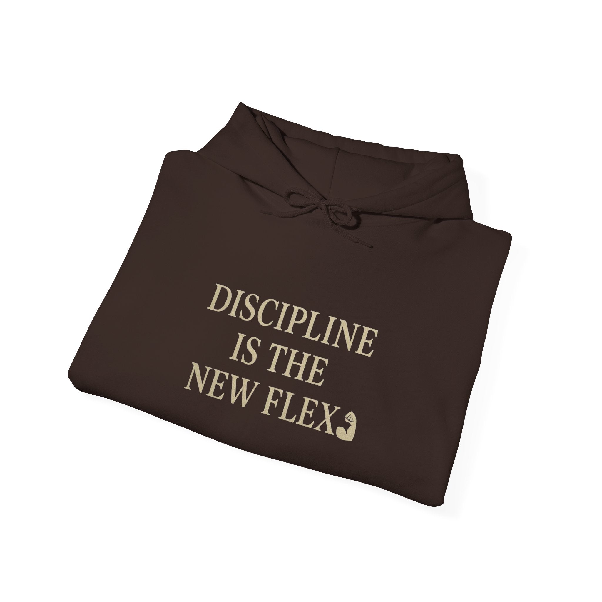 Discipline is the New Flex Hoodie, Motivational Sweatshirt, Unisex Pullover, Ideal for Fitness Lovers, Cozy Gift for Gym Enthusiasts