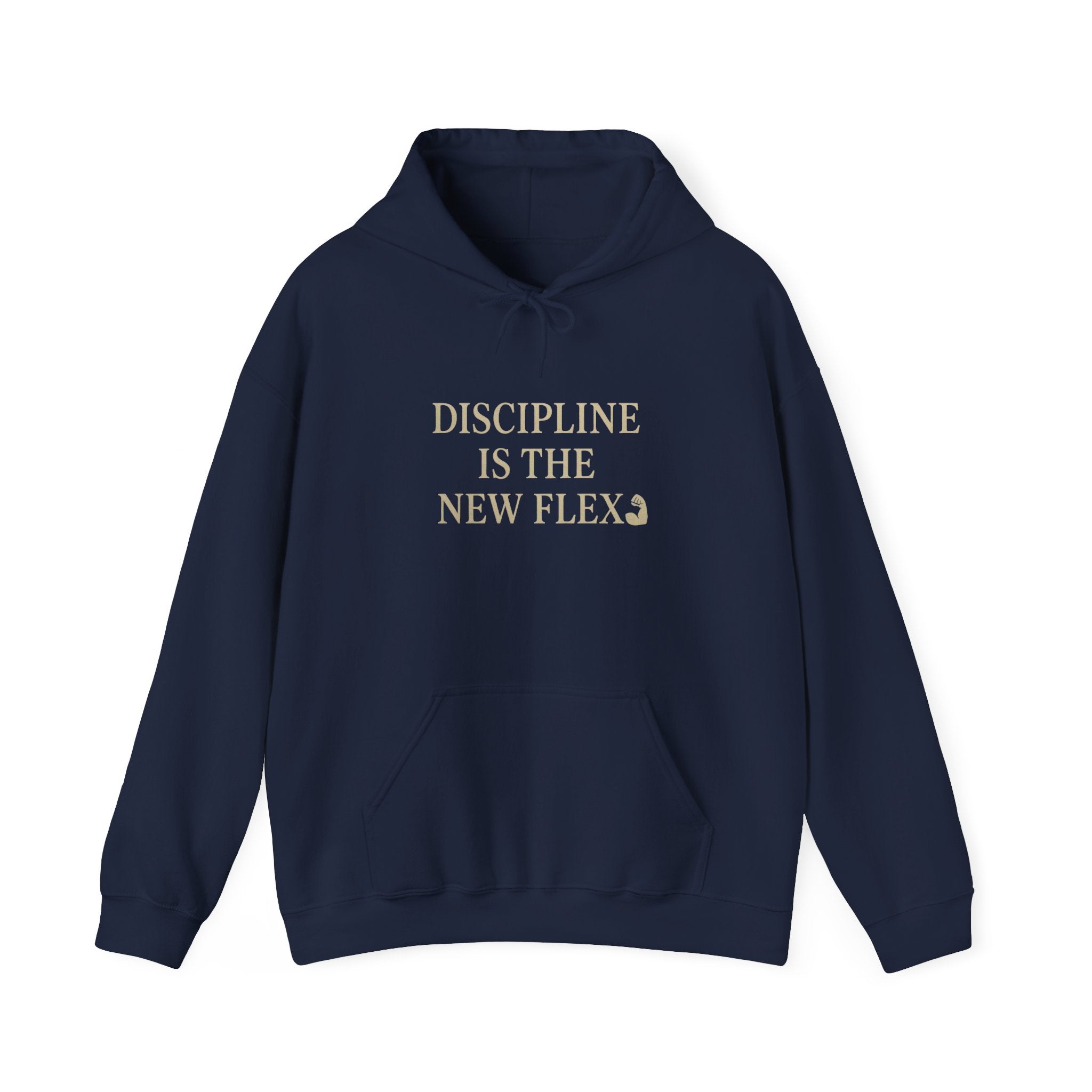 Discipline is the New Flex Hoodie, Motivational Sweatshirt, Unisex Pullover, Ideal for Fitness Lovers, Cozy Gift for Gym Enthusiasts