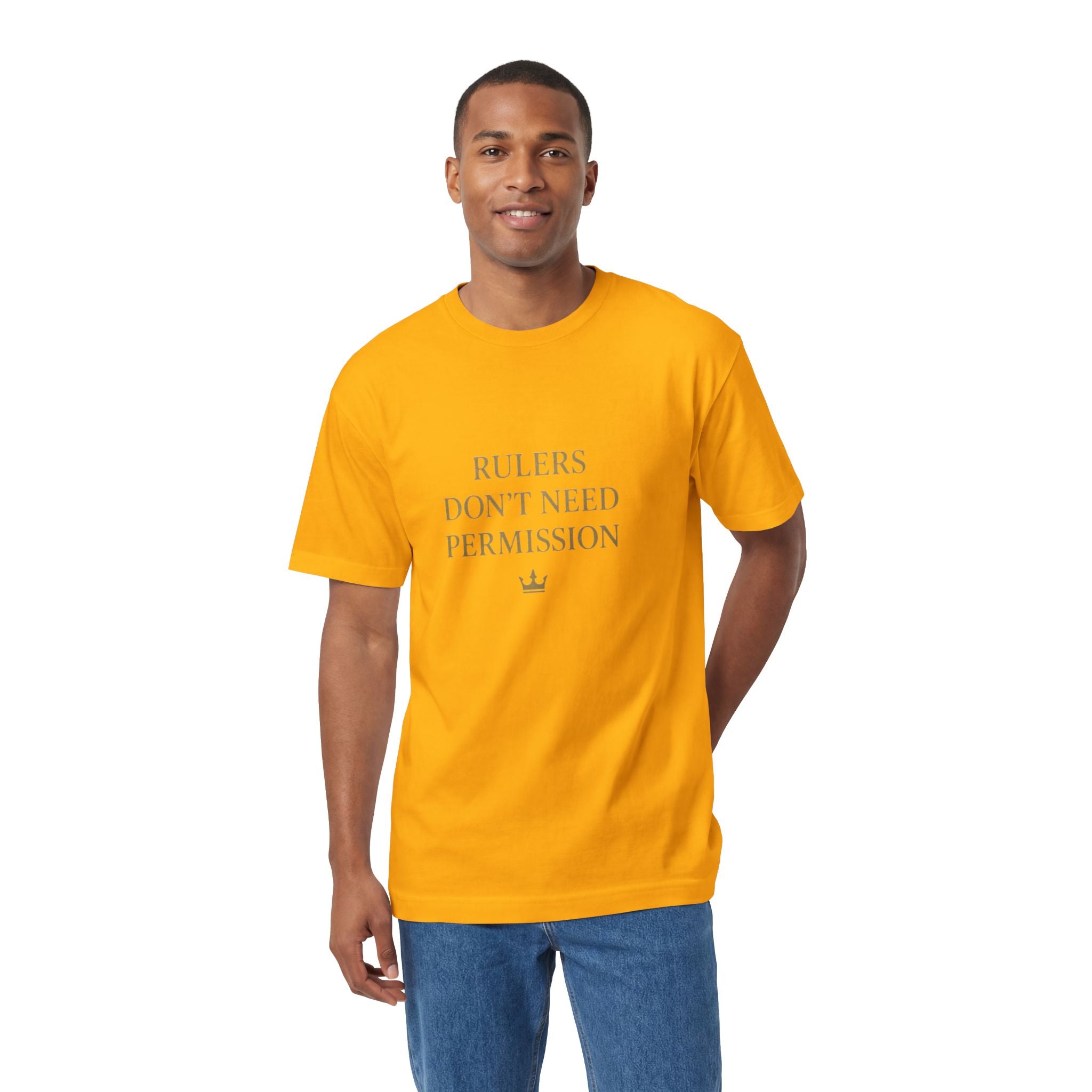 Empowering Statement Tee, Graphic Tee, Rulers Don't Need Permission Shirt, Unisex Casual Wear, Gift for Motivational Events, [...]