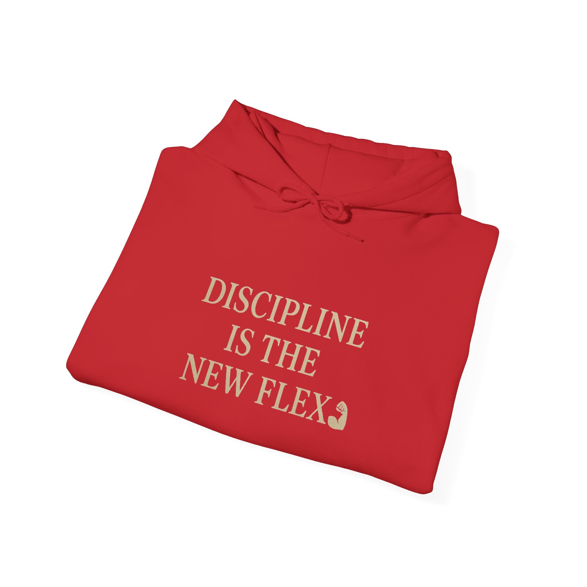 Discipline is the New Flex Hoodie, Motivational Sweatshirt, Unisex Pullover, Ideal for Fitness Lovers, Cozy Gift for Gym Enthusiasts