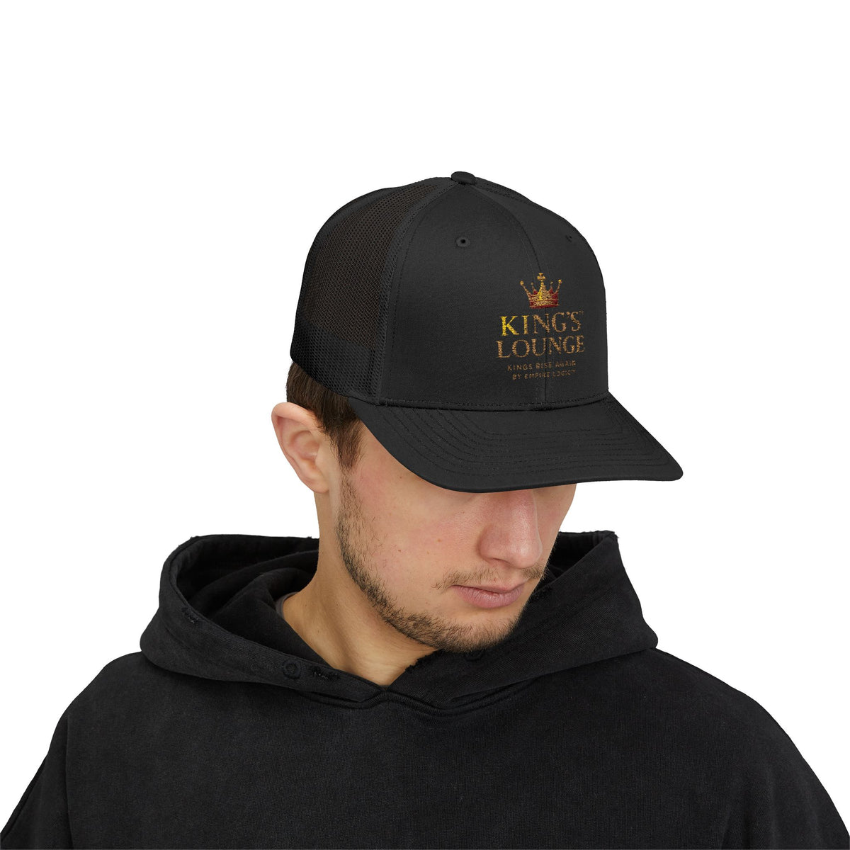 Embroidered Crown Logo Snapback Trucker Cap