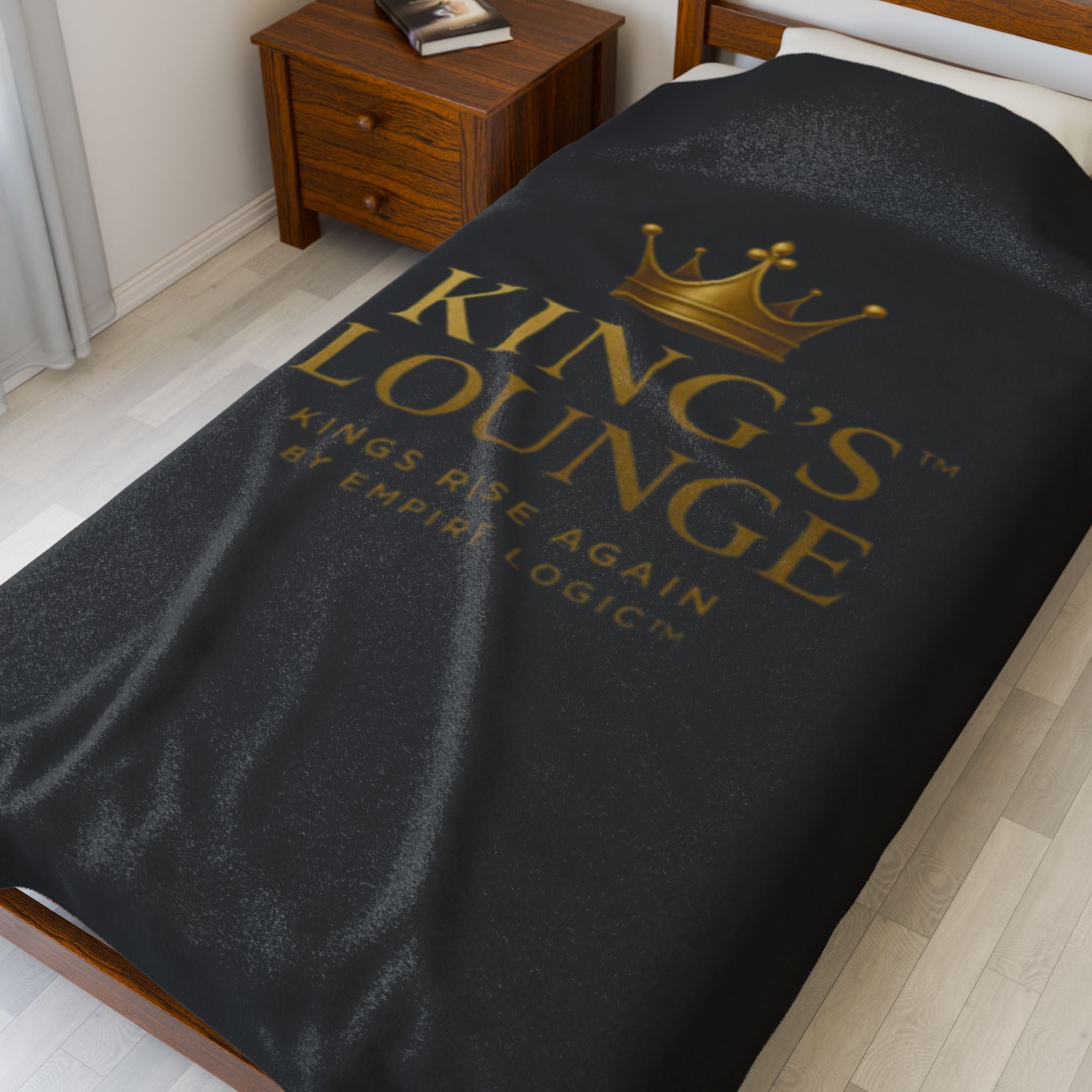 Luxurious Velveteen Plush Blanket - "King's Lounge" - Cozy Throw for Home, Gifts, Self-Care, Inspirational Decor, Warm Snuggles