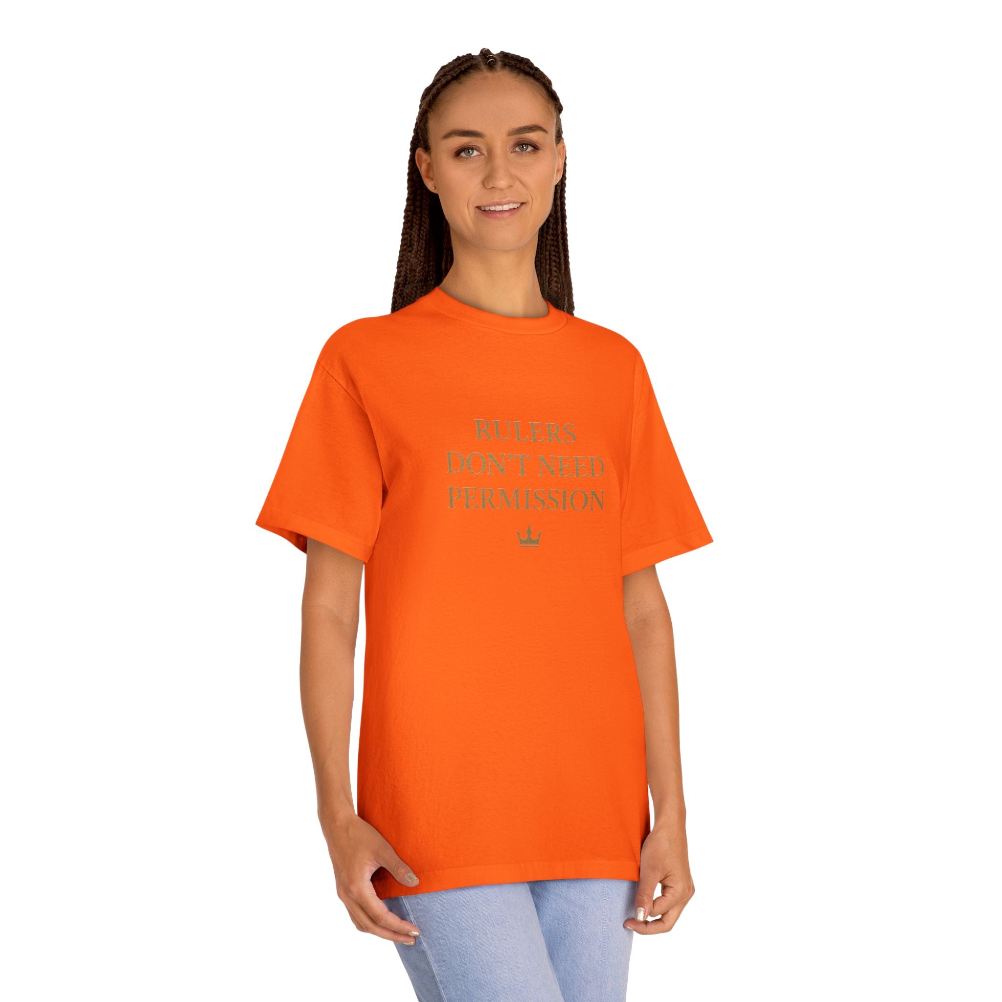 Empowering Statement Tee, Graphic Tee, Rulers Don't Need Permission Shirt, Unisex Casual Wear, Gift for Motivational Events, [...]